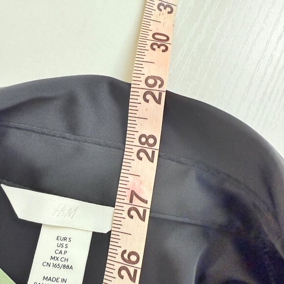 NWT H&M Satin Button-Front Shirt – Black (Recycled Polyester) S - Picture 8 of 9